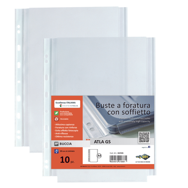 Confezione 50 Buste a Foratura Universale Buccia Arancia A4 21x29,7 - Carta  Shop